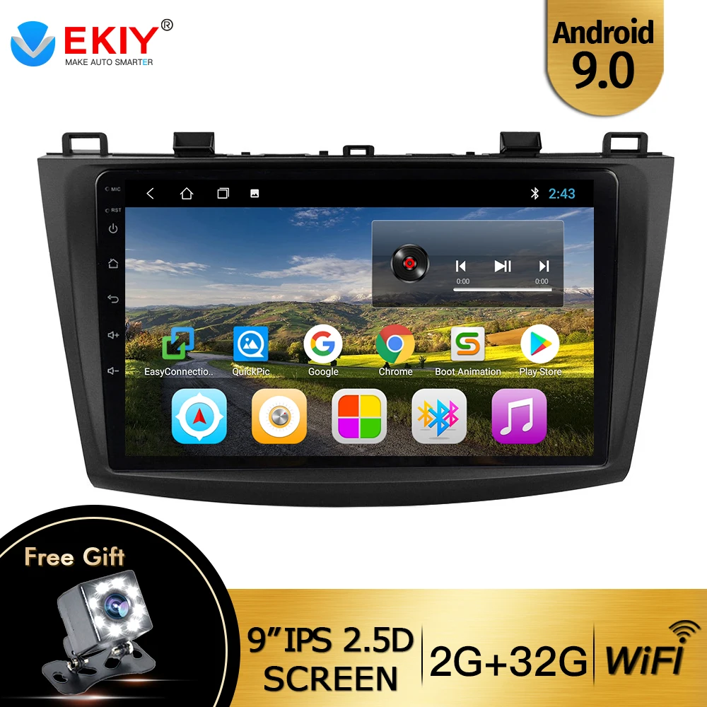Автомобильный мультимедийный dvd плеер EKIY 9 &quot Android 0 для Mazda 3 2004 2013 2 Din