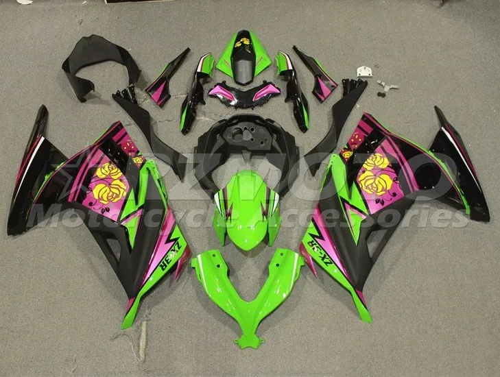 

Новый ABS полный обтекатель комплект подходит для kawasaki Ninja300 EX300 13 14 15 16 17 18 19 боди набор розовый зеленый