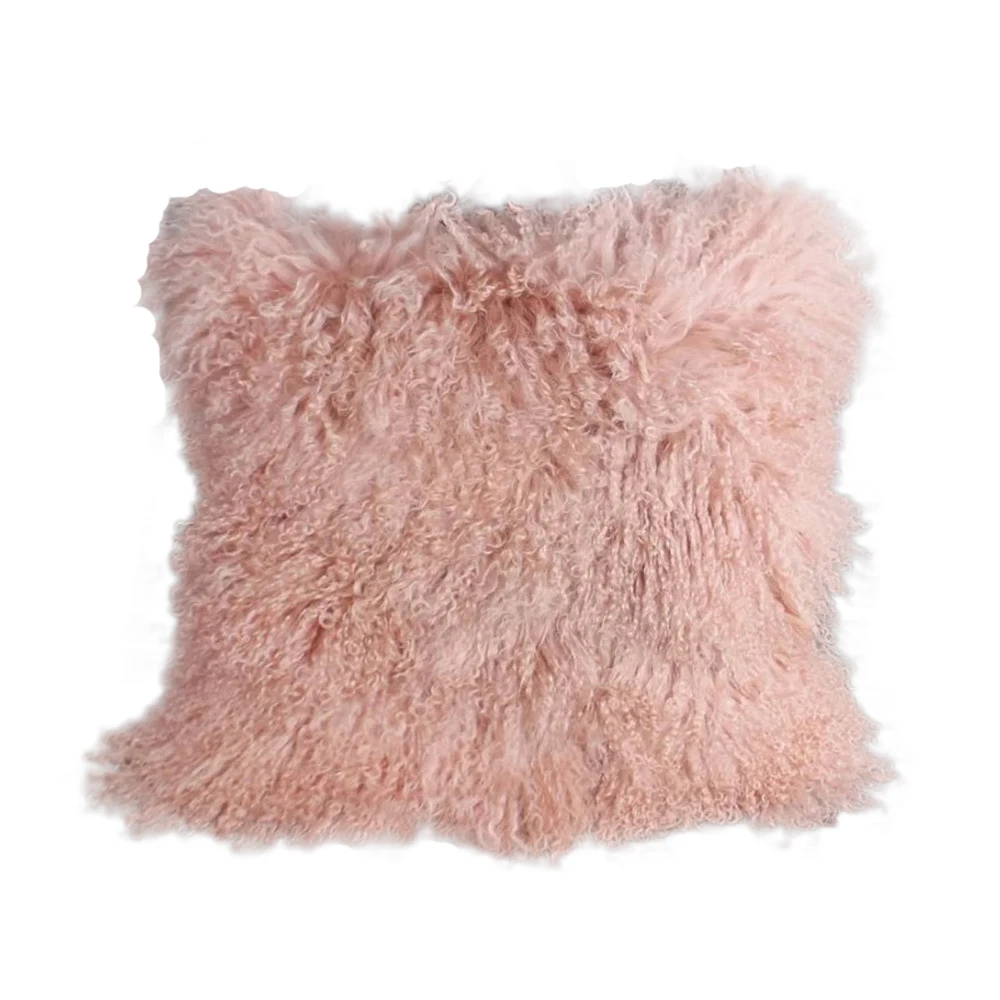 Розовый реального монгольский пластина меха ягнёнка шкуры на заказ тибетской