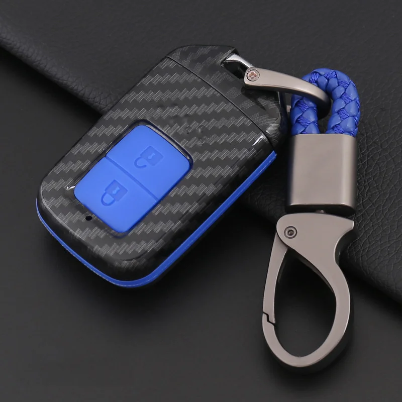 

ABS Carbon fiber silica gel Car Key Case For Honda Civic CR-V HR-V Accord Jade Crider Odyssey 2015-2018 City civi Jazz BRV BR-V