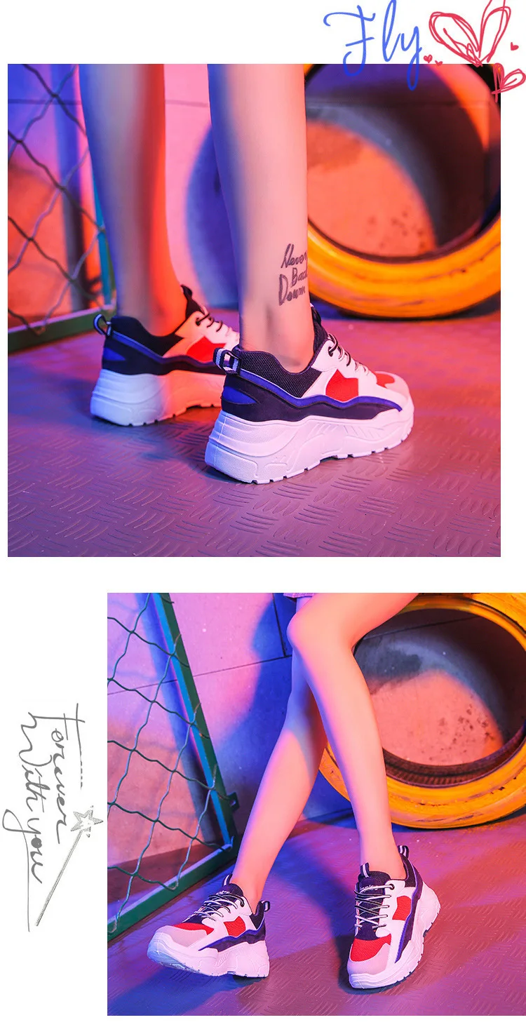 Новинка года; модные теннисные кроссовки на платформе; tenis feminino Dad; обувь из дышащего сетчатого материала; женская повседневная обувь; женские кроссовки; большой размер 43