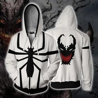 movie cosplay venom hoodies men women unisex sweatshirt spider cos zipper hooded pullover jacket top 5xl