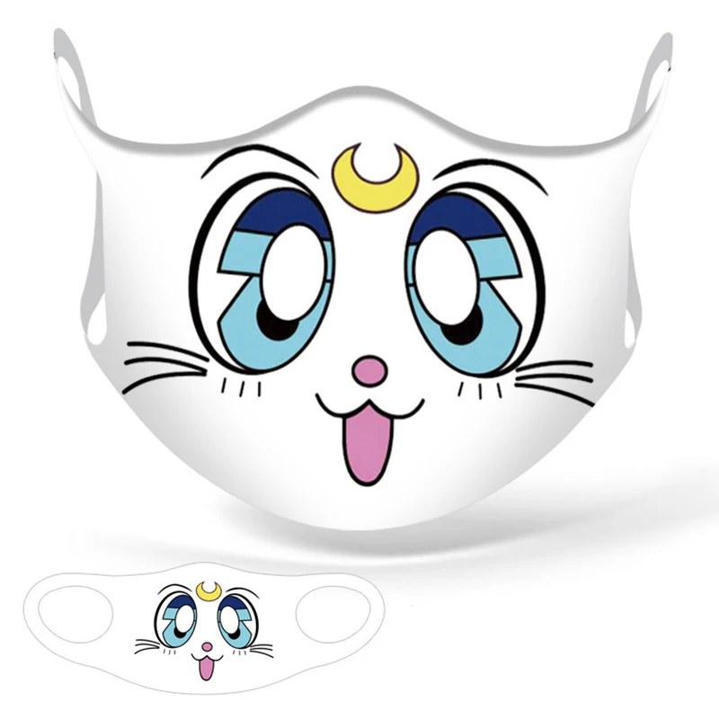 Аниме Милая луна Косплей Маска Kawaii Luna Cat мультфильм дышащая маска для Женщин