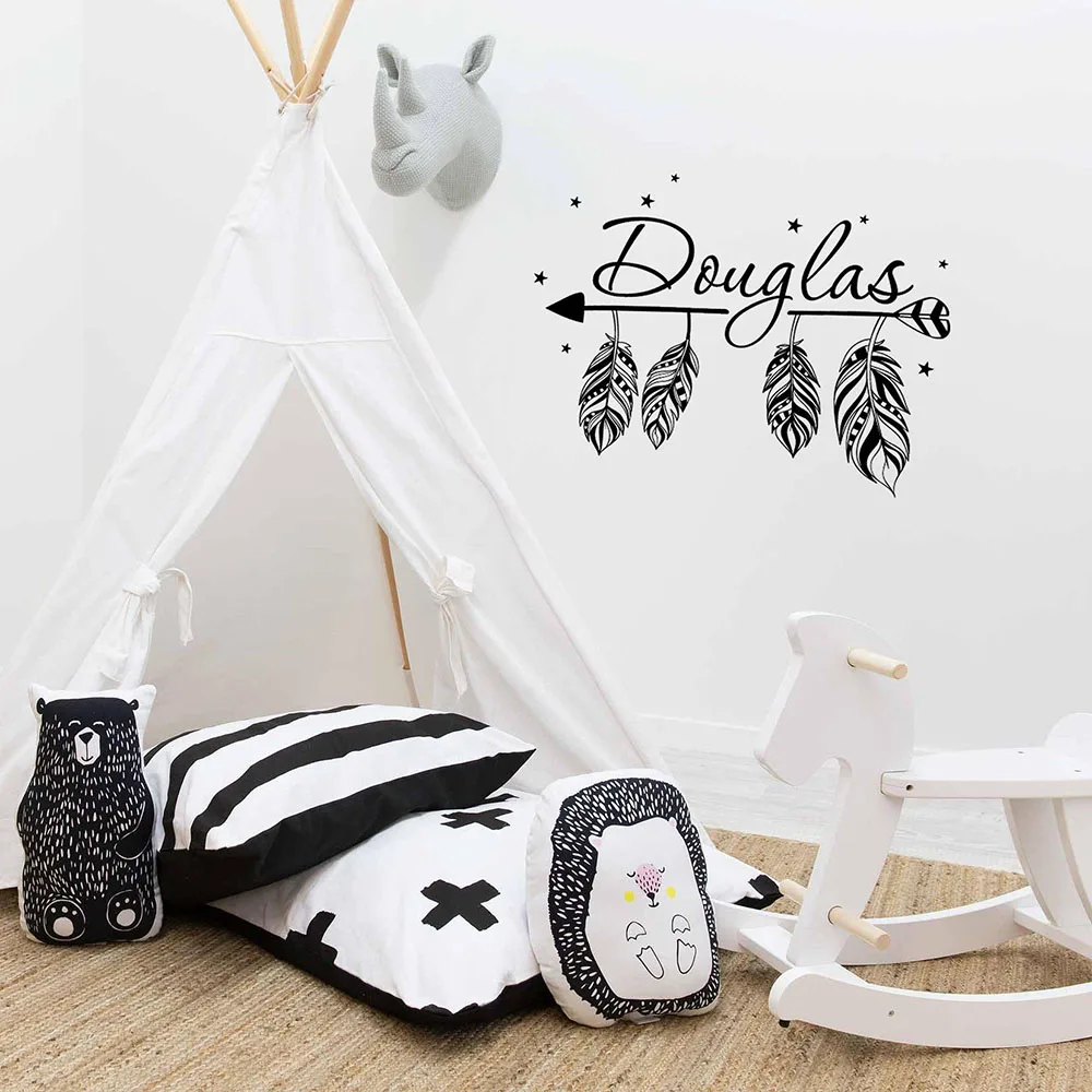 Наклейка с именем на стену для детской комнаты виниловые наклейки в