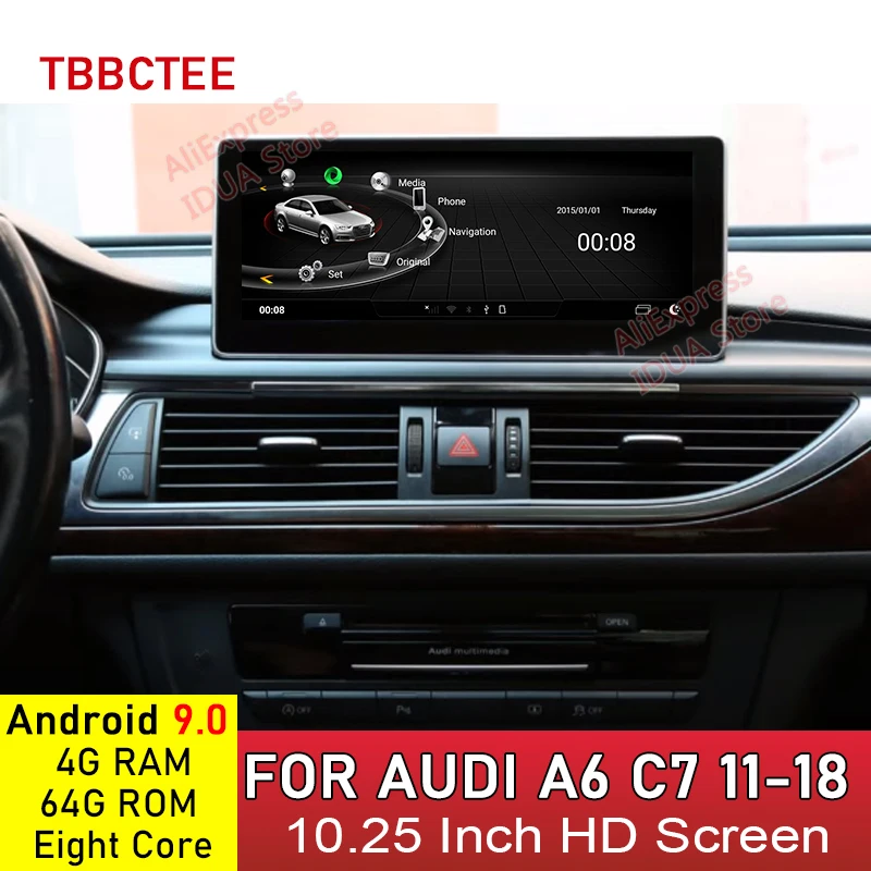 Android 9 0 8 ядер 4 + 64 ГБ для Audi A6 C7 2011 2012 2013 2014 ~ 2018 MMI RMC автомобильный мультимедийный