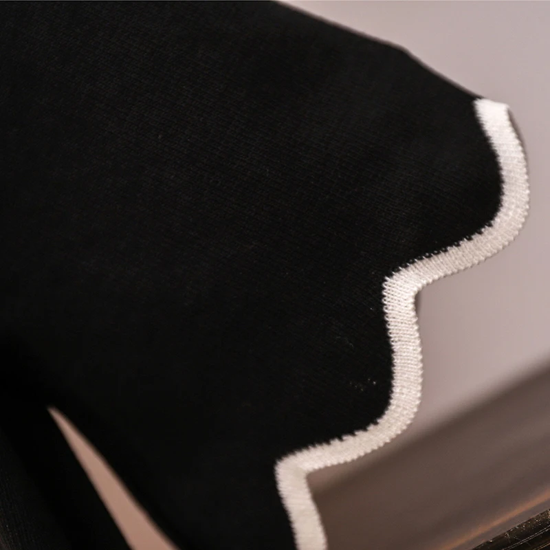 

L-4XL Plus Size Women Casual Knitted Dresses Black Summer 2021 Korean Fashion Peter pan Collar Short Sleeve Loose Ladies Dress