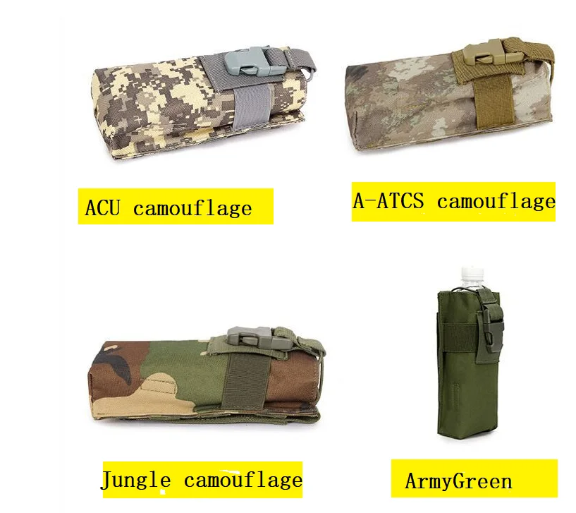 Outdoor multifunctional water bottle bagMultifunctional Molle tactical walkie talkie bagOutdoor sports camouflage accessory bag