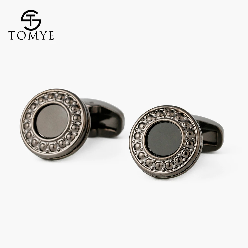 XK19S108Gun TOMYE костюм рубашка Золотой Черный Эмаль Свадебные Роскошные запонки для мужчин XK19S064 - Окраска металла: XK19S108Gun