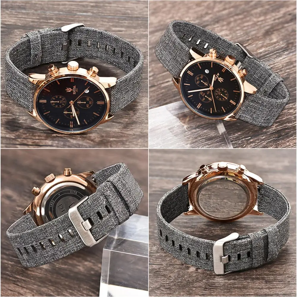 BEAFIRY Nylon Watch Band 18mm 20mm 22mm 24mm Quick release Canvas Watch Straps Watchbands Sports fit huawei samsung black blue