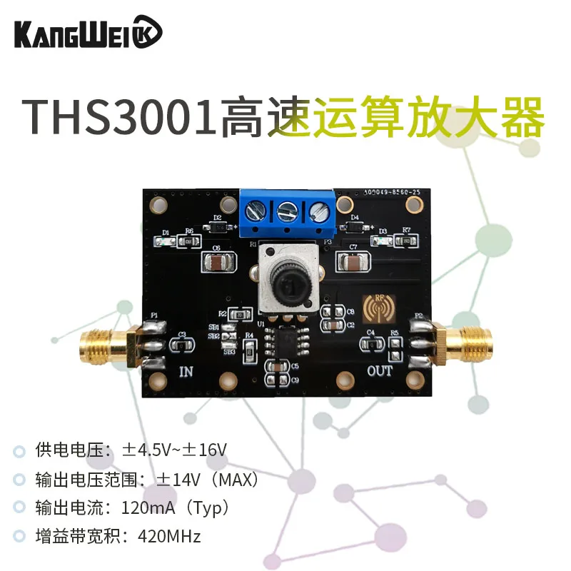 Рабочий Усилитель Ths3001 с текущим режимом, пропускная способность 420 МГц, коэффициент подачи общего режима, ток 70 дБ, ма