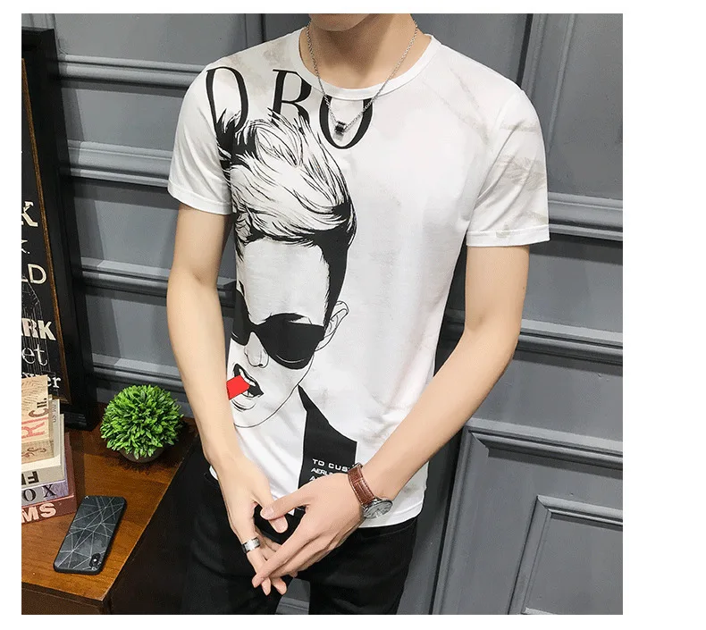 Летняя Новинка, футболка с персональным принтом, Camiseta Hombre, Клубные вечерние футболки, Hombre, Hombre, Manga Corta, корейский топ, короткая футболка