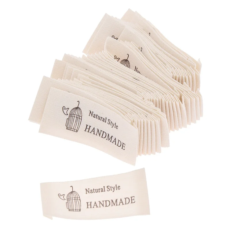 50 шт. моющиеся тканевые этикетки с надписью ручной работы для детской одежды