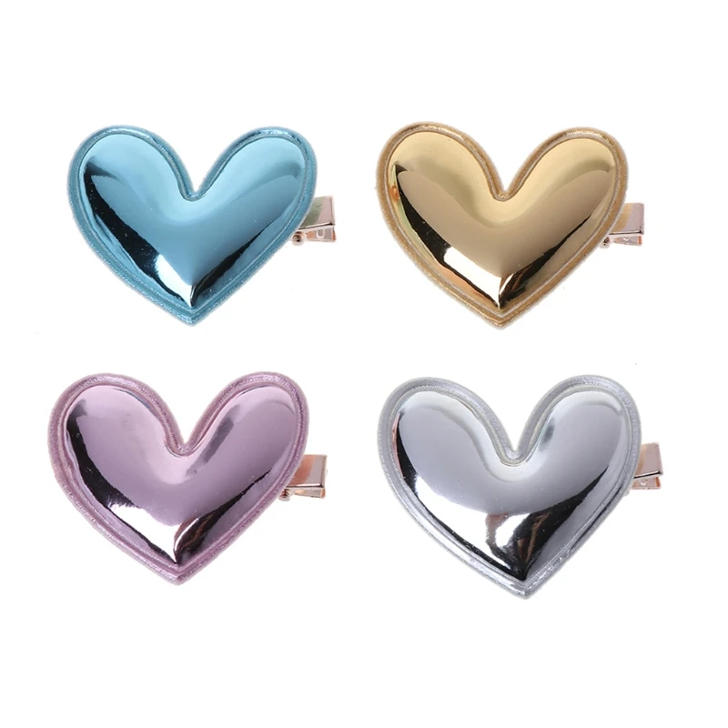 4 предмета в комплекте с блестками из искусственной кожи зажим для волос сердце