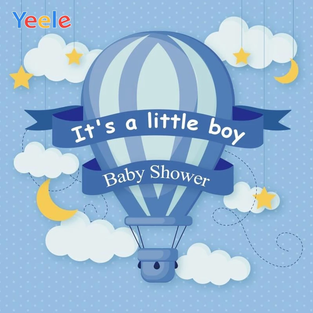 

Yeele Cartoon Hot Air Balloon Sky Cloud Backdrop Newborn Boy Baby Shower Party Photography Background Photo Studio Photophone