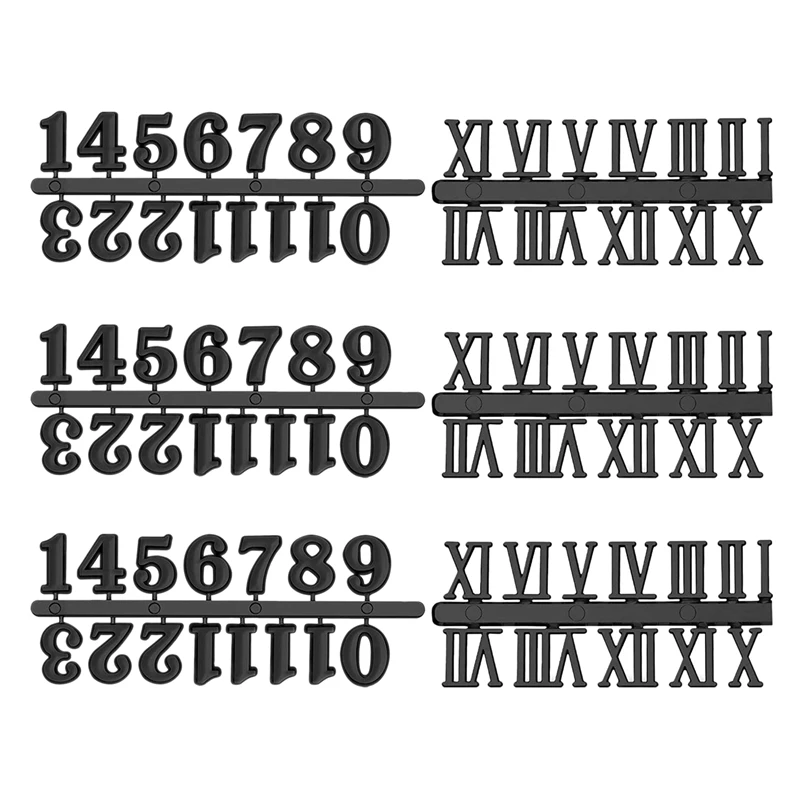 

6Pcs DIY Clock Numerals Kit Arabic Number And Roman Number For Design Replacement Repairing Digital Clock