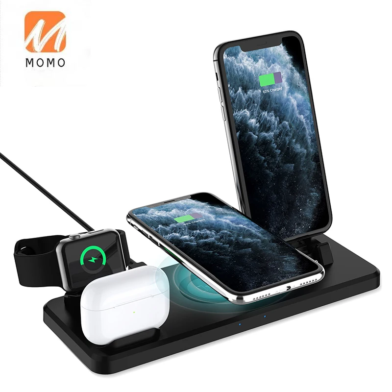 

Hot Selling 15W Fast Charging 3 in1 Wireless Chargers Cerfected Universal 15W 3 in1 Stand Fast Phone Wireless Charger Pad