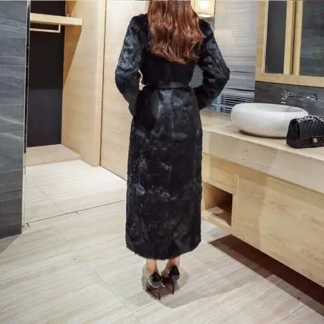 Женское пальто из искусственного меха в стиле ретро Осень-зима 2020 элегантное с