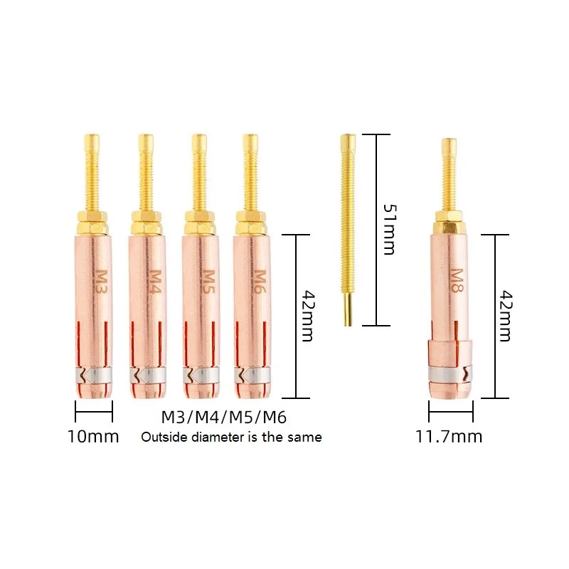 Stud Welding Machine Torch Welder Gun Consumables 10PCS E-cu Chuck M3 M4 M5 M6 M8 M10 | Инструменты