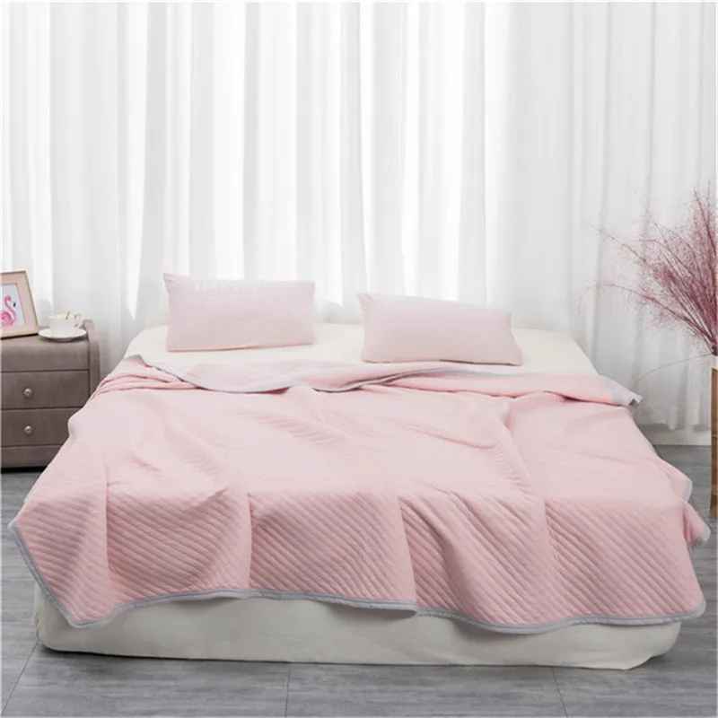 В полоску летнее хлопковое покрывало Одеяло японский Стиль мягкие тонкие