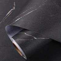 thicken matte black marble sticker wallpaper self adhesive kitchen oil proof desktop cabinets countertops table furniture decor