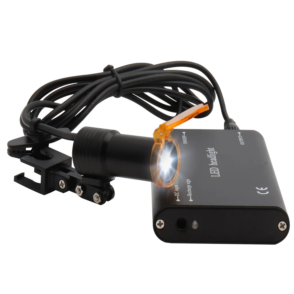 Налобный фонарь с раскладным фильтром удобный для стоматологических налобных