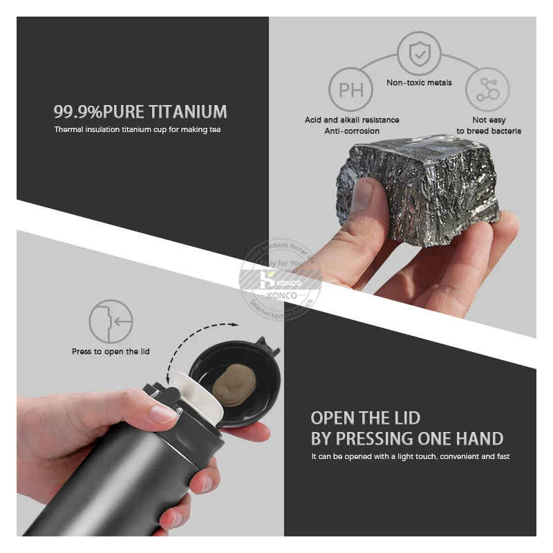 Термос с двойными стенками титановые вакуумные колбы 410 мл бутылка для воды