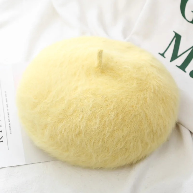 2019 женские элегантные винтажные меховые береты с кроликом женская зимняя теплая