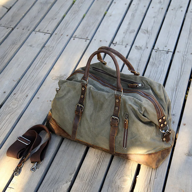 Винтажная Вощеная холщовая мужская сумка для путешествий большая