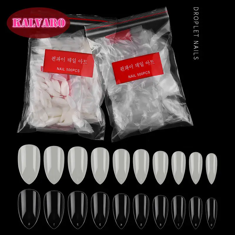 500 шт. прозрачные/натуральные ультратонкие акриловые ногти на шпильке овальные