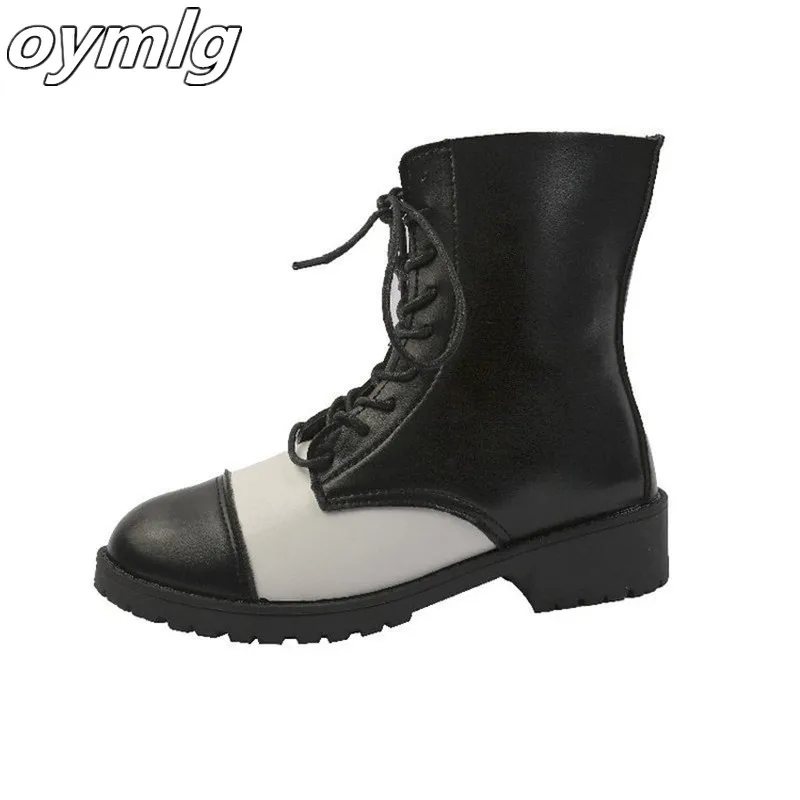 

Ankle Boots Women Platform High Heels Female Lace Up Shoes Buckle Short Boot Ladies Footwear high quality Leather Boots Women