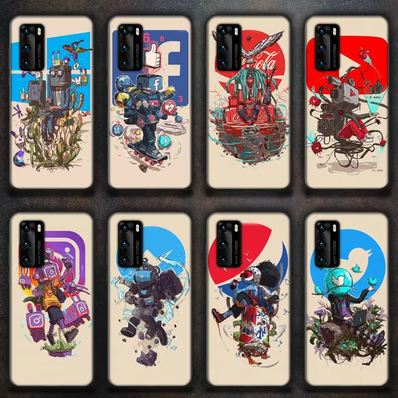 

abstract Art design app logo Phone Case for huawei P40 pro lite P8 P9 P10 P20 P30 psmart 2019 2017 2018