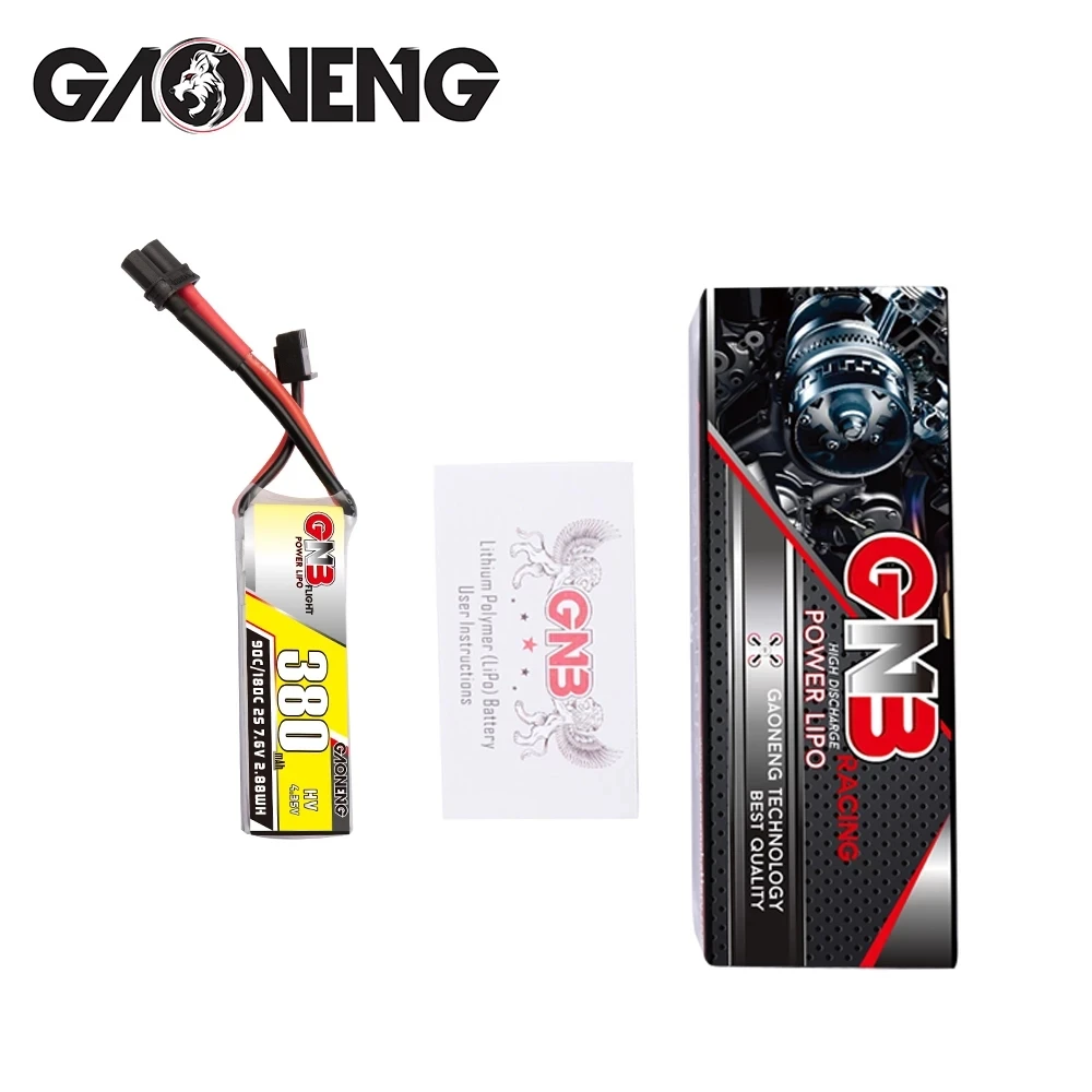 Gaoneng-bater&iacute;a Lipo con enchufe XT30 para Drones, pila de 380mah, 2S, 7,6 V, HV, 90C/180C, para BETAFPV, Beta75X, 2S, Beta65X, 2S, Whoop-4