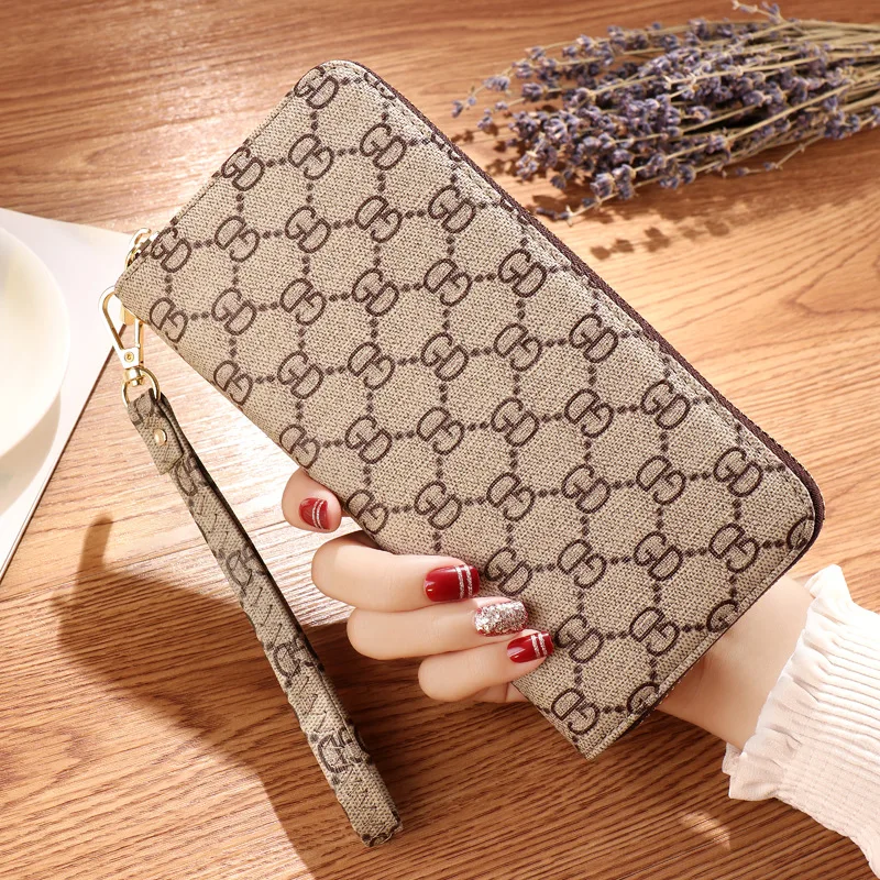 

Wholesale Designer Brand Genuine Leather Women Wallets Long Zippers Purse Ladies Leather Wallet Big Capacity Wallet 150PCS/lot