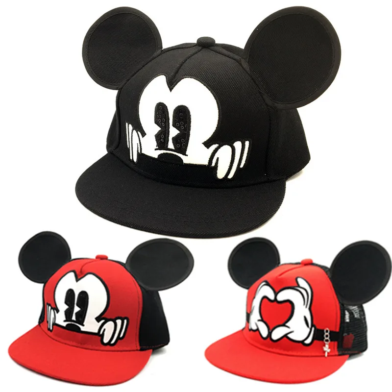 

Disney's spring/summer 2021 new cartoon Mickey baseball cap children's hip-hop flat edge sun hat tide boys and girls sun hat