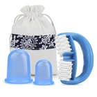 Силиконовые банки с антицеллюлитными присосками, банки для вакуумного массажа, банки баночный массажер для физиотерапии, Набор банок для сжигания жира, подарочный пакет