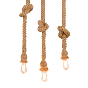 Retro Hemp Rope Pendant Lights Personality Vintage Industrial Hanging Lamp For Loft Living Room Restaurant Edison Hang Lamp Bulb