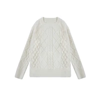 fanco 2020 autumn new lazy loose white outer wear wool knitted sweater women pullover casual twist long sleeve solid color