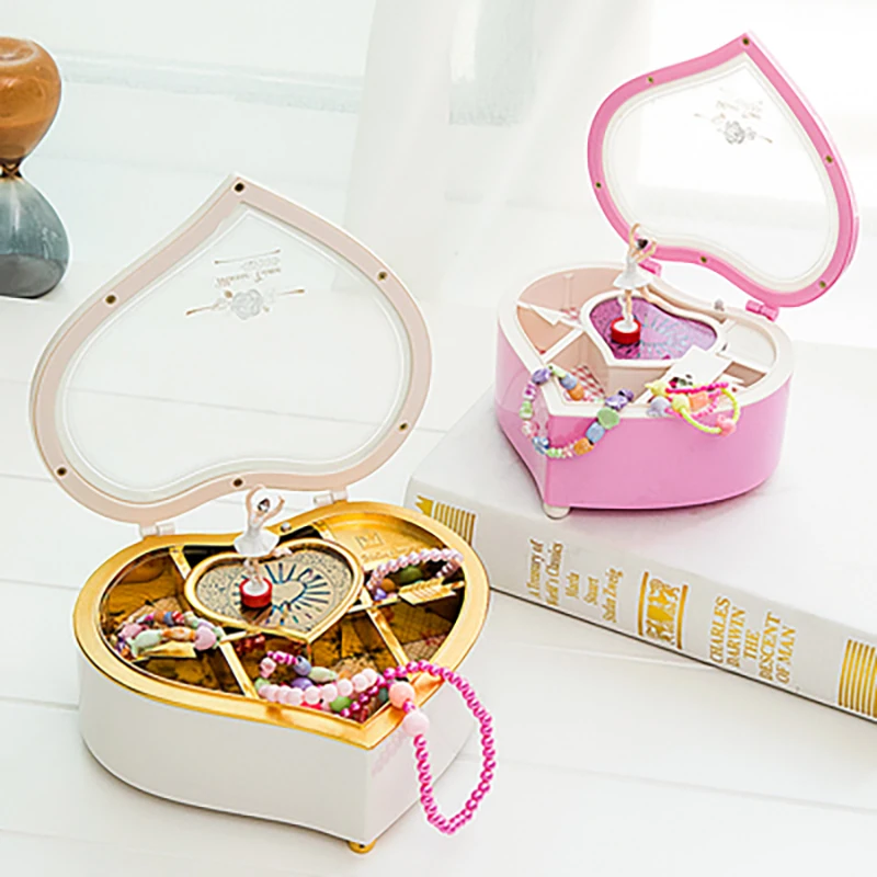 

Light Luxury Heart Dancing Ballerina Girl Music Box музыкальная шкатулка Plastic Elegant Romantic Valentine's Day Birthday Gift