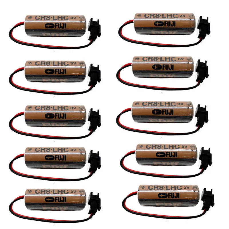 

10pcs Original Battery Pack CR8.LHC 3V 2600mAh CR17450SE CR17450 PLC Industrial Lithium Batteries with Connector For FUJI FDK