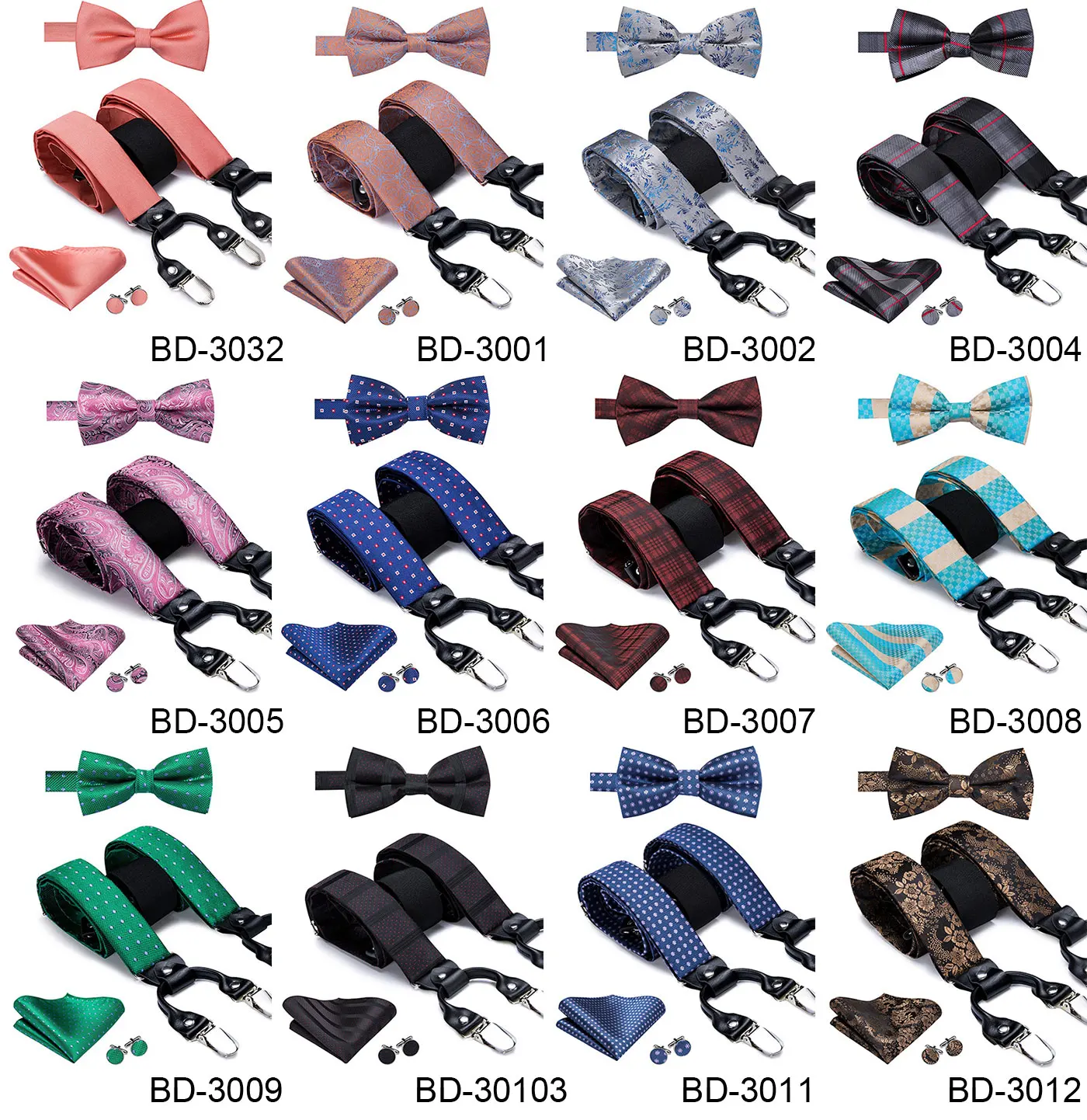 Hi-Tie роскошный Шелковый мужской комплект на подтяжках Модный золотой цветочный