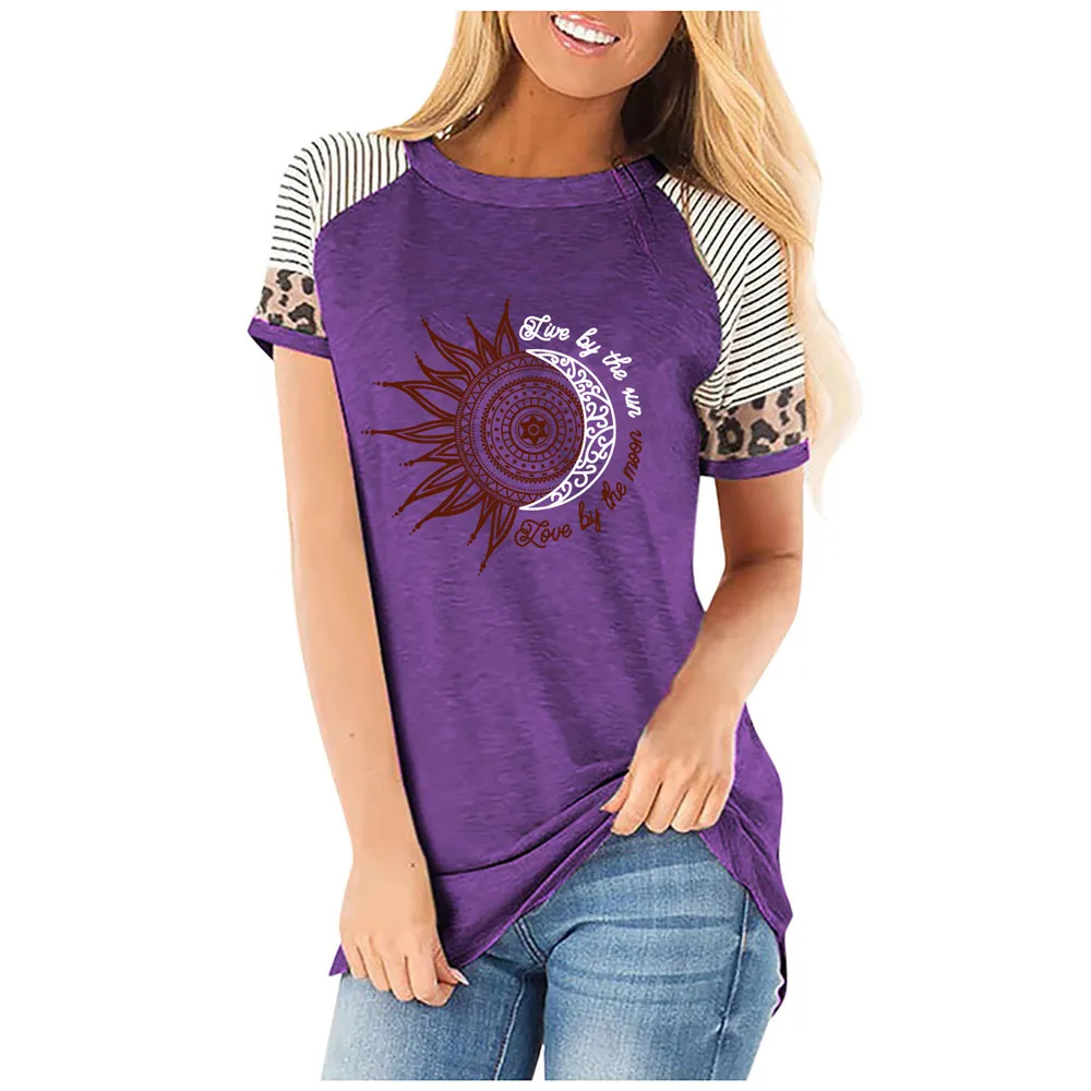 

Women Boho Short Sleeve T-Shirt Summer Casual Basic Tee Gothic Plus Size Tops Harajuku Mujer Camisetas