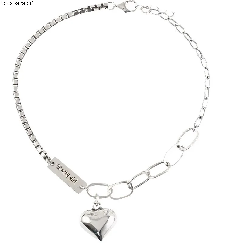 

Individuality Simple Niche Design Letter Glossy Love Heart Anklet 2021 New Top Women Jewelry Fashion Trend for Party, Birthday