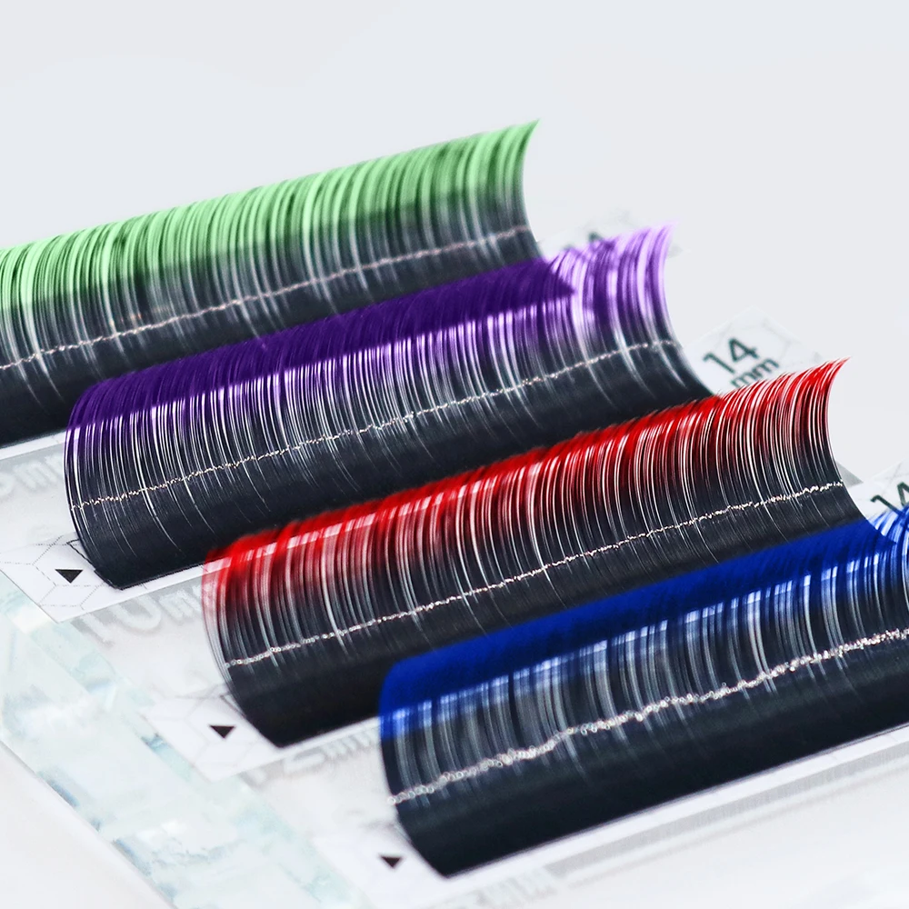 GLAMLASH индивидуальное градиентное наращивание ресницы смешанные цвета красный