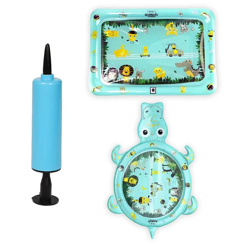 

Baby Water Play Mat Newborn Infant Inflatable Playmat Cushion Pad Toys Inflator 54DA