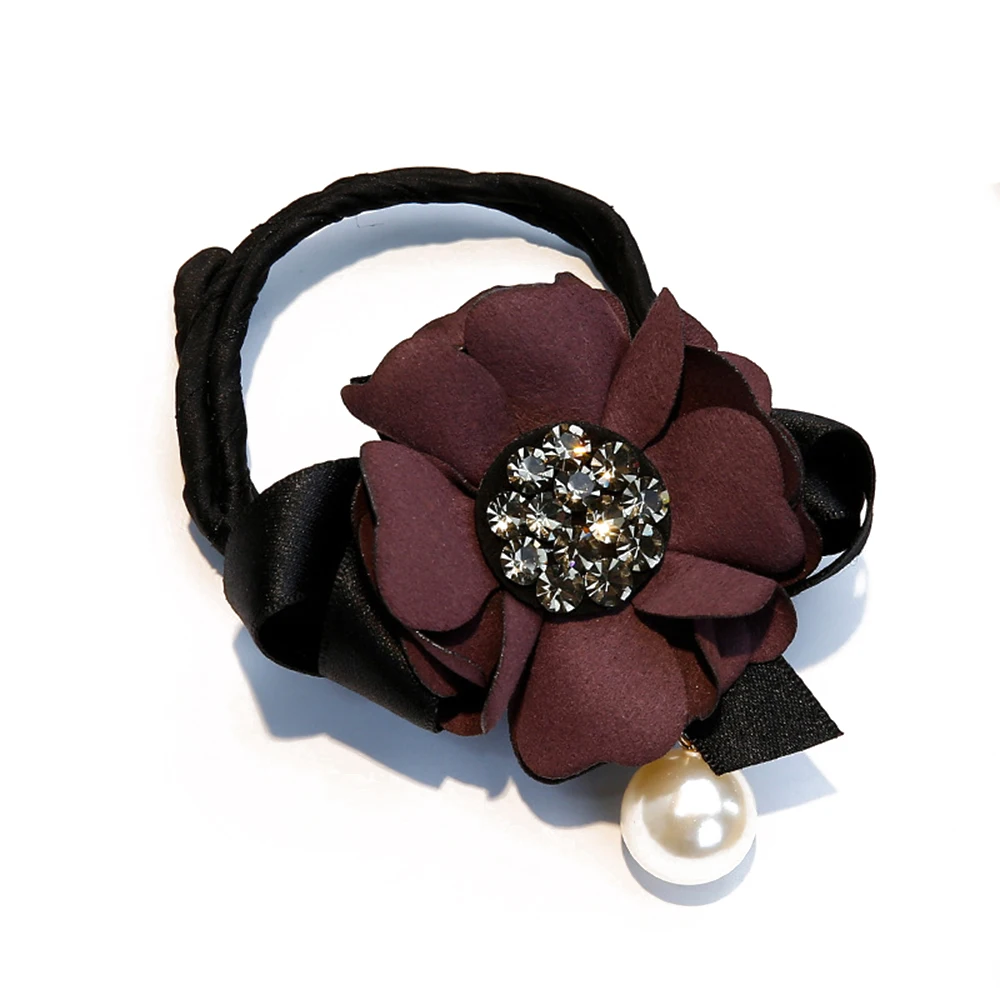 Женское кольцо для волос с жемчужинами и цветами Волшебная булочка устройство