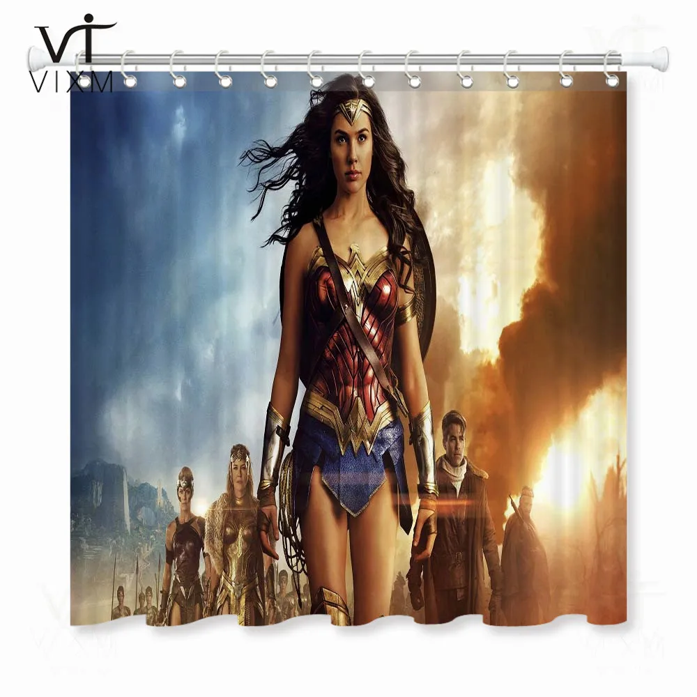 Vixm домашний фильм занавеска для душа s Wonder Woman Водонепроницаемая занавеска для ванной Экологичная полиэфирная занавеска для ванной - Цвет: 73613