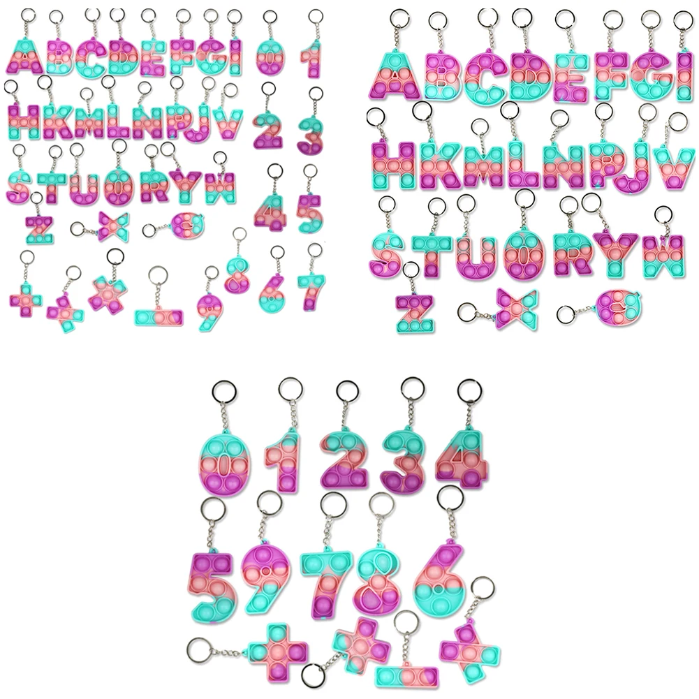 

Детский силиконовый школьный брелок с буквами и цифрами
