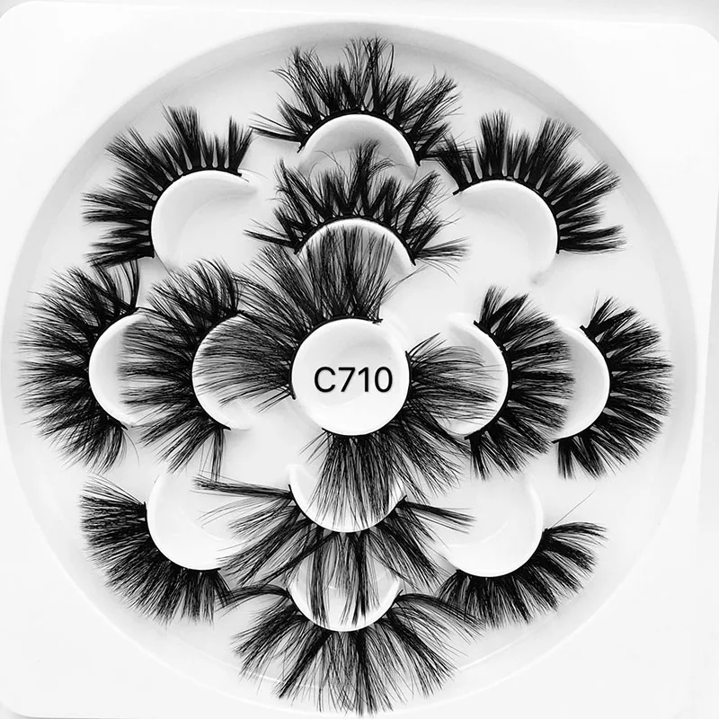 7 пар 3D норковые ресницы волос 25 мм толстые длинные тонкие пушистые не