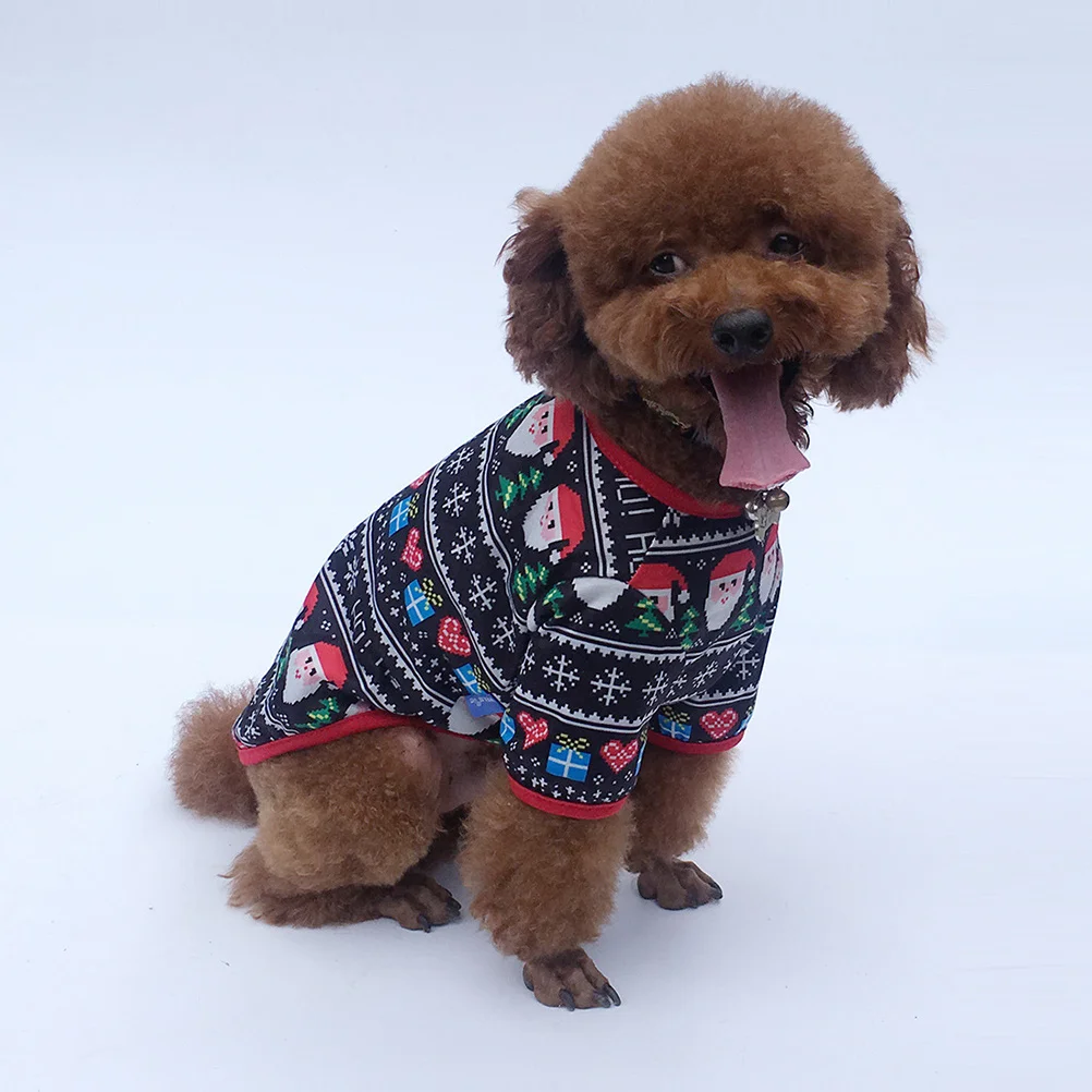 

Funny Pet Christmas Costumes Pet Dog Warm Outfits Pet Santa Printed Clothes