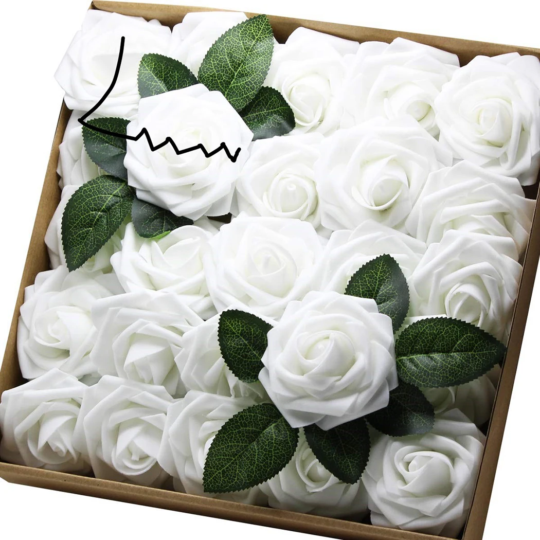 

50pcs 8CM Artificial Rose Flowers Party Home Wedding Decorations Foam Flower Ball Centerpieces Mint Decorative Hanging Flower